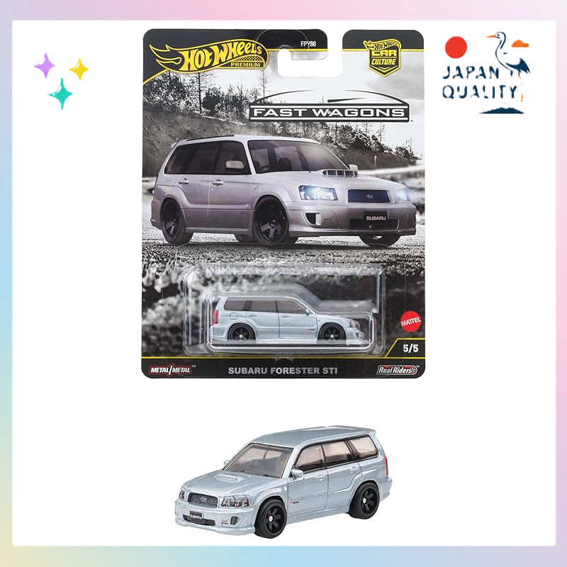 Hot Wheels Car Culture Fast Wagon Subaru Forester STI Carrinhos, mini Die-Cast car, Silver, 3+ anos, JBK87