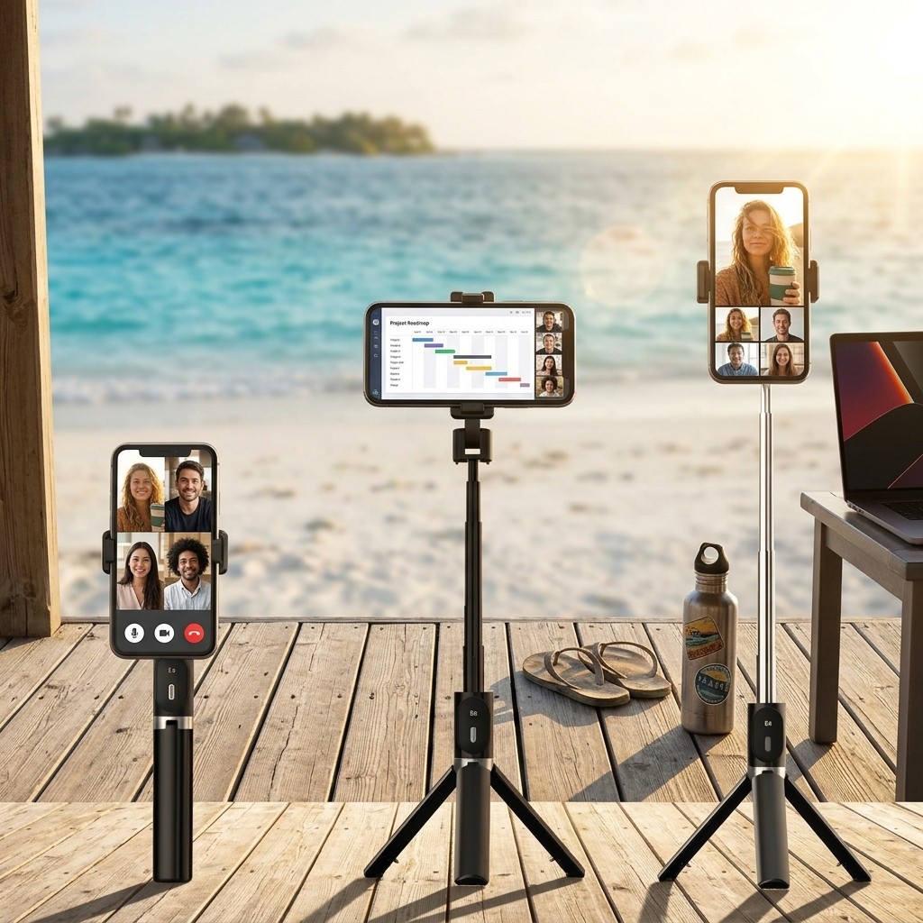 Pau De Selfie 3 Em 1 Tripé Retrátil Com Controle Bluetooth Sem Fio E Luz Led Integrada Para Smartphone