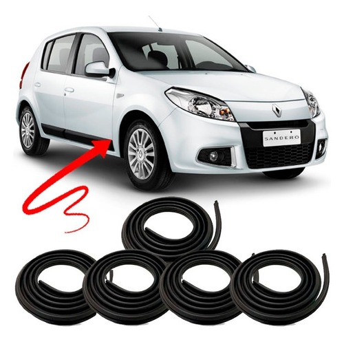 Kit Borracha 4 Portas E Porta Mala Sandero Symbol Duster Logan