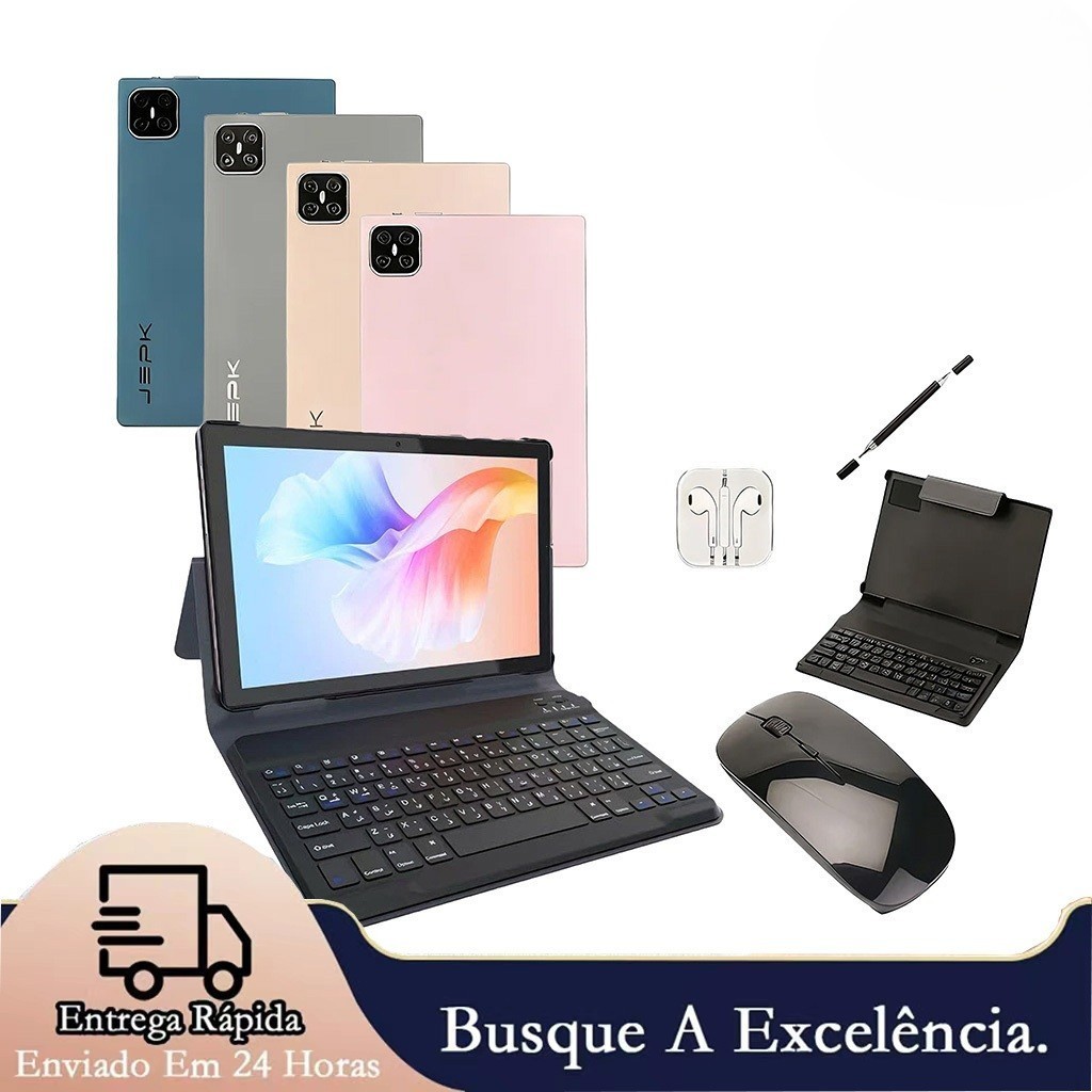 Tablet 10.1” com Teclado+Mouse 8GB RAM 512GB Android 13 Câmera 5MP+8MP