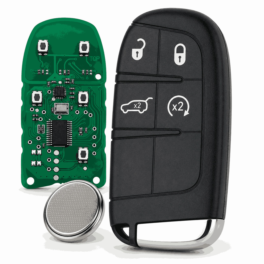 Chave Presença Jeep Compass Renegade 4 Botões 433MHz Chip 4A Completa