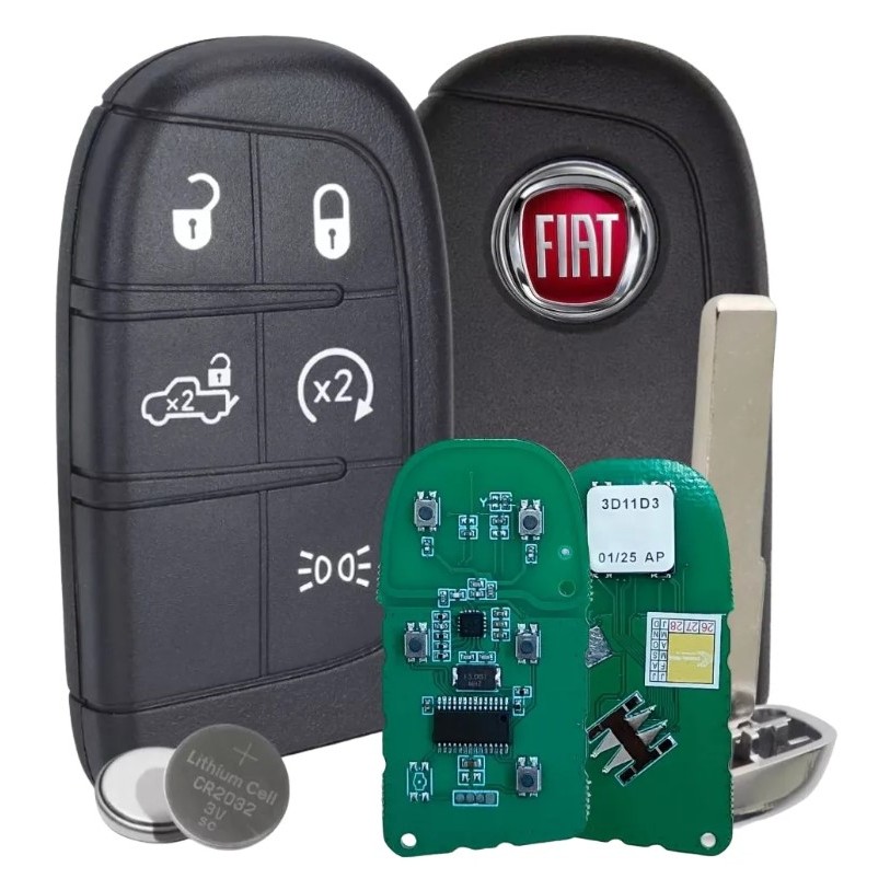 Chave Presença Completa 433MHz Chip 4A Fiat Toro 5 Botões