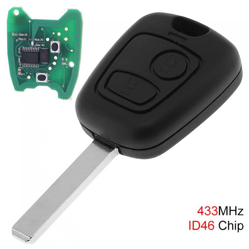 433MHz Fob De Chave Remota Com Chip ID46 Para Citroen C1 C2 C3 C4