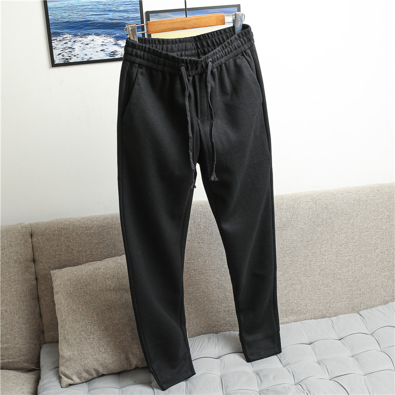 20 Lã!Calça de moletom com cintura elástica!Etiqueta de corte de marca!W Winter Masculino Business Casual Slim-fit Lã Ca