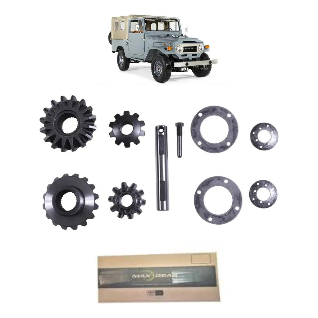 Miolo Diferencial Max Gear MX414 Toyota Bandeirante 1968 a 2001 Conjunto Engrenagens Planetária Satélite 30 Estrias