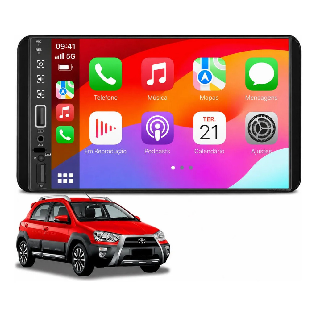 Central Multimídia Toyota Etios Cross 2014 À 2019 Pro Max Android Auto Apple CarPlay Sem Fio