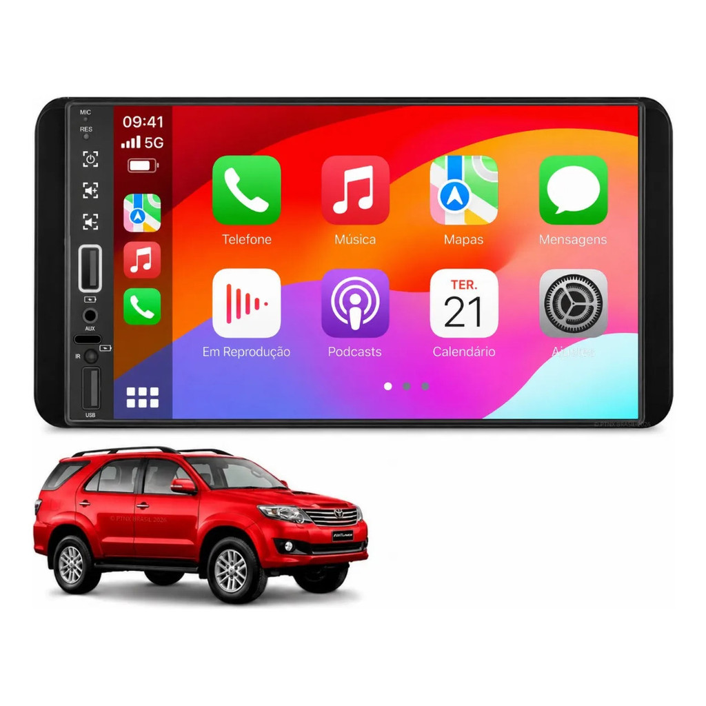 Central Multimídia Toyota Sw4 Gasolina 2012 À 2015 Pro Max Android Auto Apple CarPlay Sem Fio