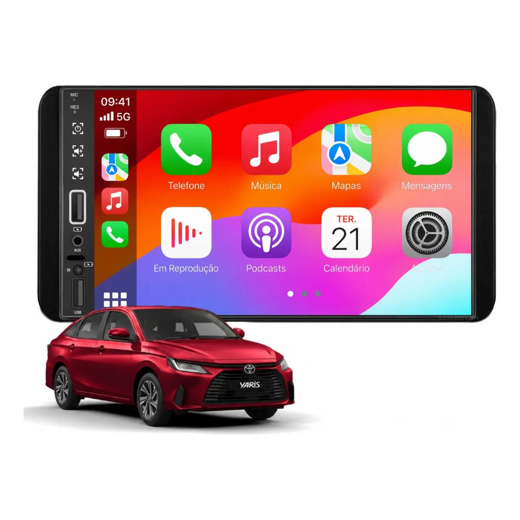 Central Multimídia Toyota Yaris 2022 À 2023 Pro Max Android Auto Apple CarPlay Sem Fio