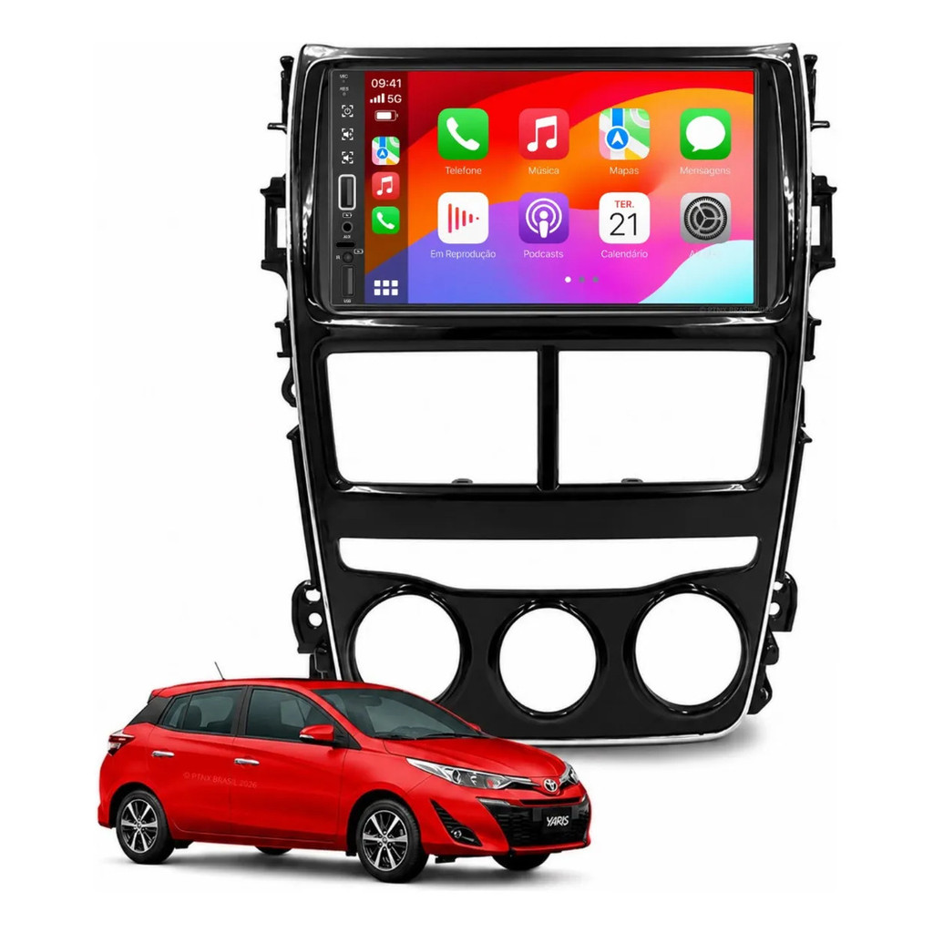 Central Multimídia Toyota Yaris 2018 À 2021 Pro Max Android Auto Apple CarPlay Sem Fio
