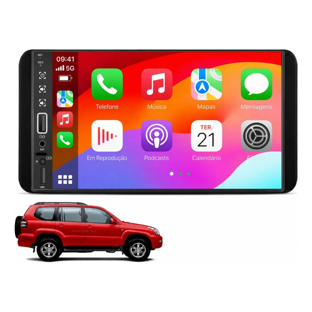 Central Multimídia Toyota Land Cruiser P 2004 À 2009 Pro Max Android Auto Apple CarPlay Sem Fio