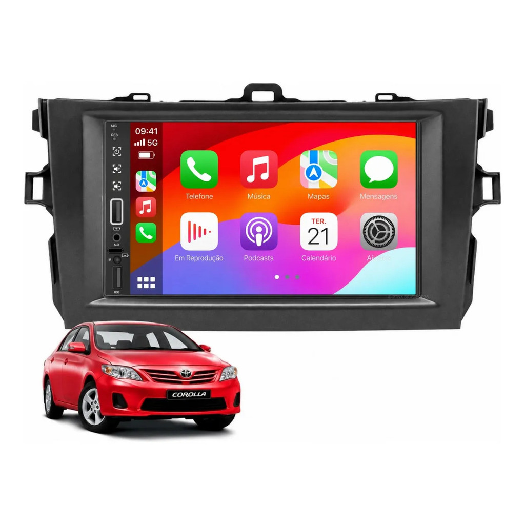 Central Multimídia Toyota Corolla 2009 À 2014 Pro Max Android Auto Apple CarPlay Sem Fio