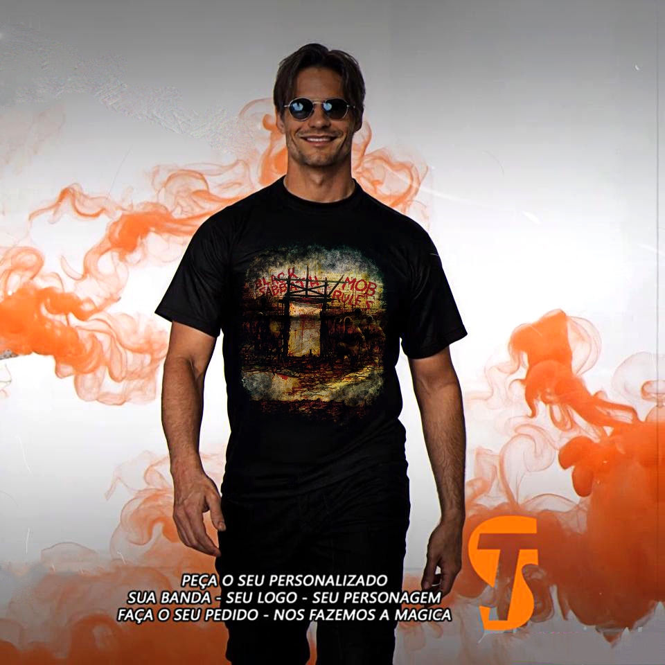 Camiseta Black Sabbath Mob Rules Ronnie James Dio Tony Iommi Geezer Butler Banda de Rock Blusa Camisa Personalizada