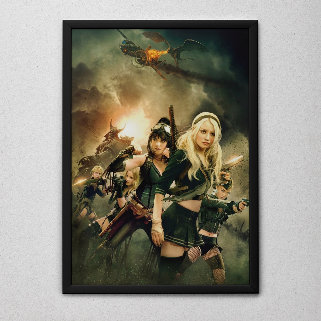 Quadro Decorativo Sucker Punch Com Moldura Babydoll Emily Browning Filme Decoração Geek