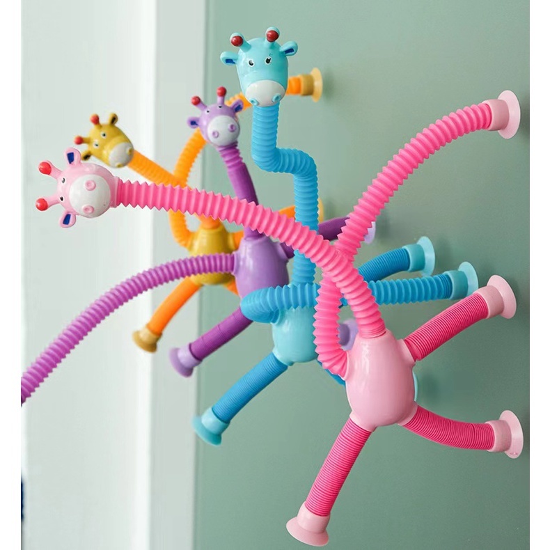 Sucker Girafa Variedade de Girafa Desenho animado luminoso Crianças Bebês Brinquedos Interativos Alongamento