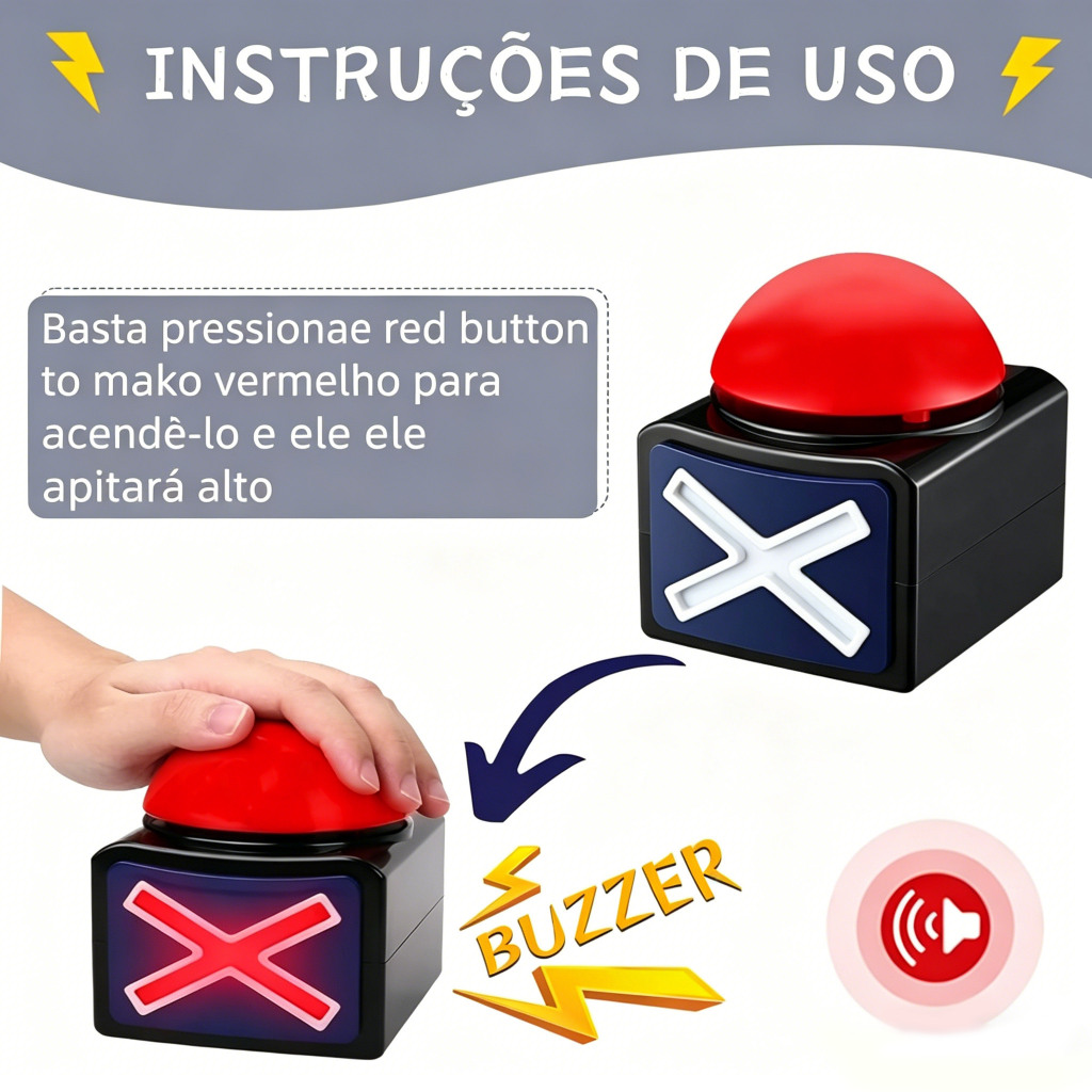 2/1pcs Jogo Resposta Ao Buzzer , Game Botão De Alarme Sonoro Com Trivia Light Quiz Obtém Talent Toys