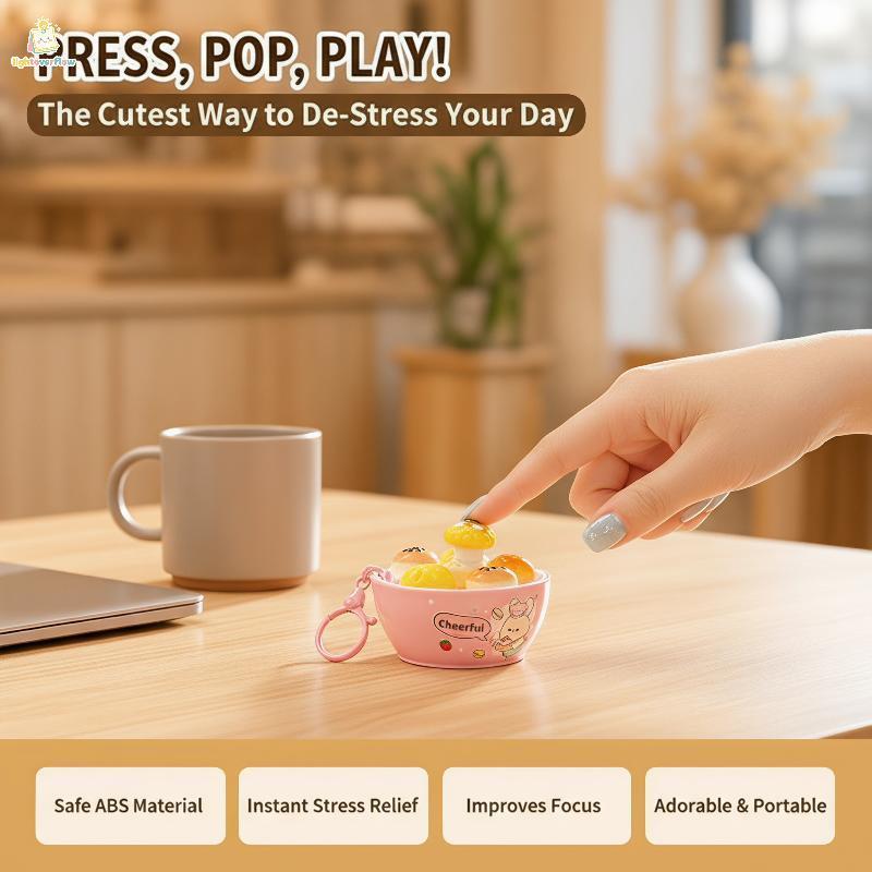 LOF Simulação Sobremesa Comida Fidget Chaveiro 1Pc Mole Play Button Design Brinquedo De Alívio De Estresse Para Bapa Pin
