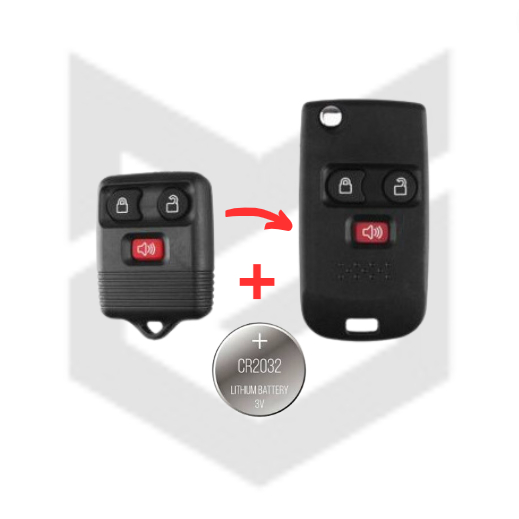Chave Canivete Alarme Original Ford Ecosport Ranger F150 2007 2008 2009 3 Botões + Bateria