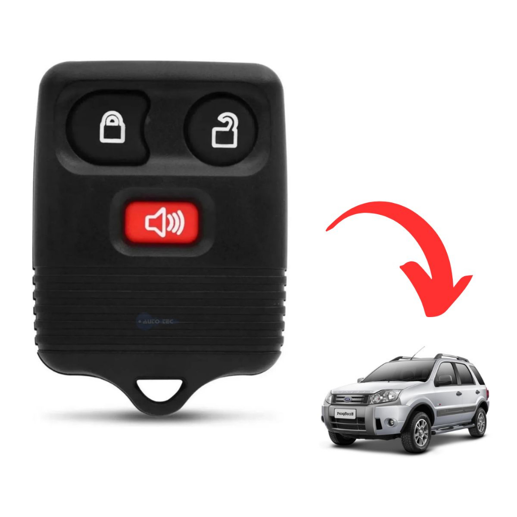 CONTROLE CARCAÇA OCA FORD ECOSPORT RANGER F150 COM 3 BOTÕES
