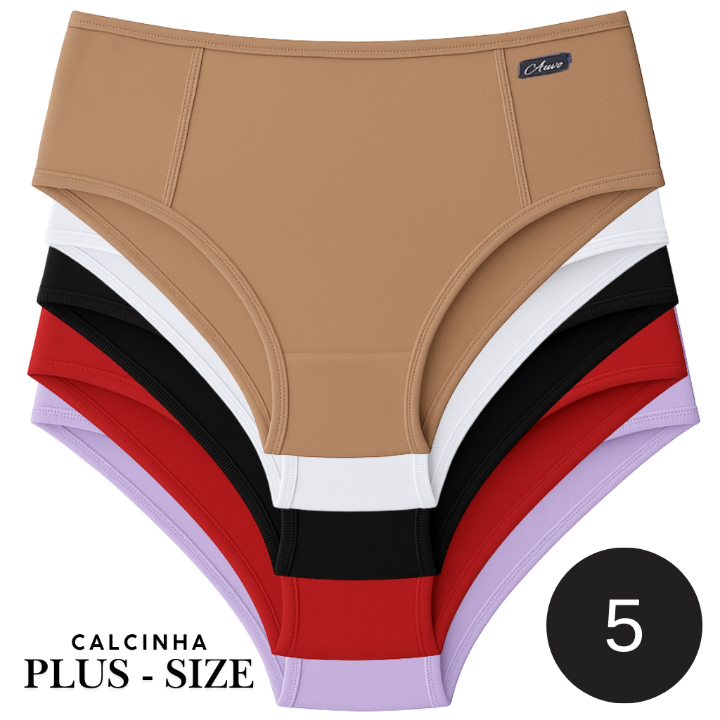 Kit Calcinhas Power Calçola  Plus Size Fitness Máximo Conforto Pala Dupla