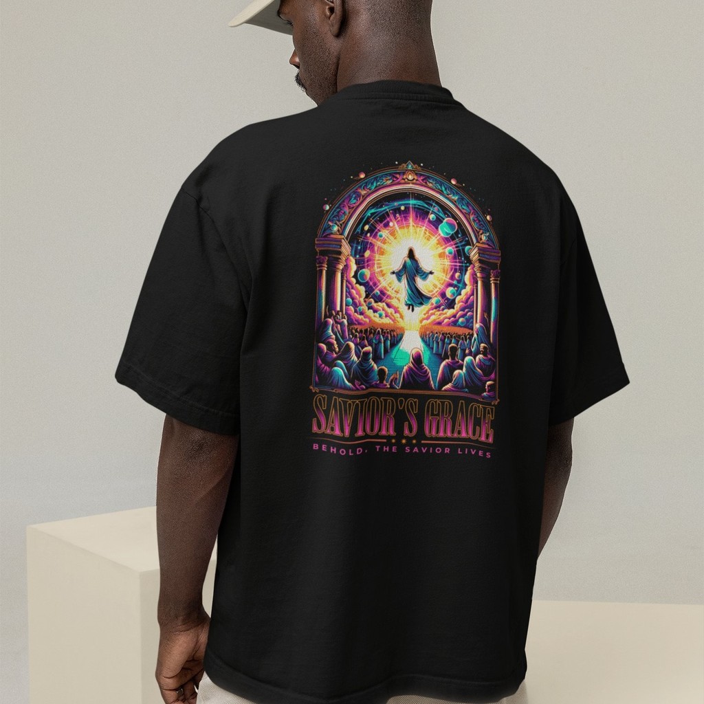 Camiseta Oversized Plus Size Cristã Católica Gola Alta Streetwear Algodão JESUS 396