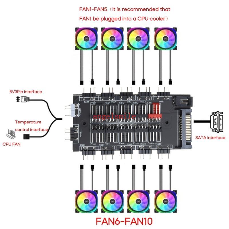 5V 3 Pinos ARGB RGBW AURA SYNC 10 Hub Splitter Adaptador Extensão Alimentação LED Light Ventilador