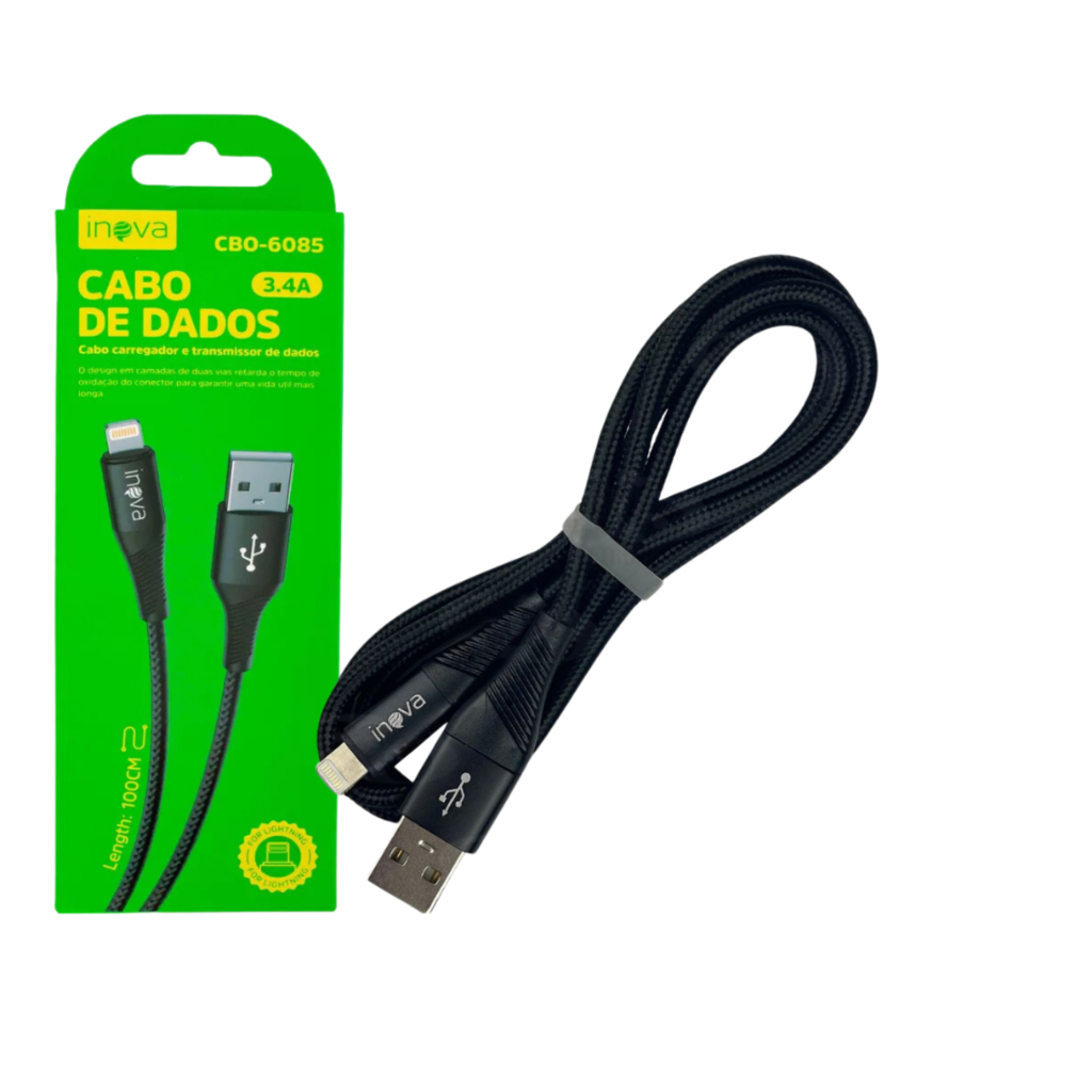 Cabo USB Lightning Fast Sync Carregamento Turbo Inova CBO-6085