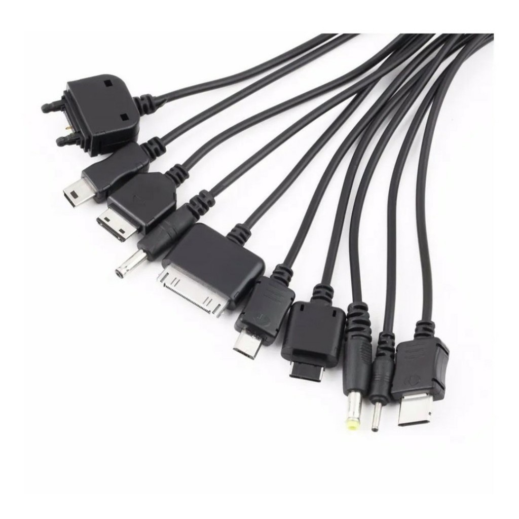 cabo Universal 10 Em 1 Usb 2.0 Multi Carregador Plug And Sync Cabo Para Telefones Celulares