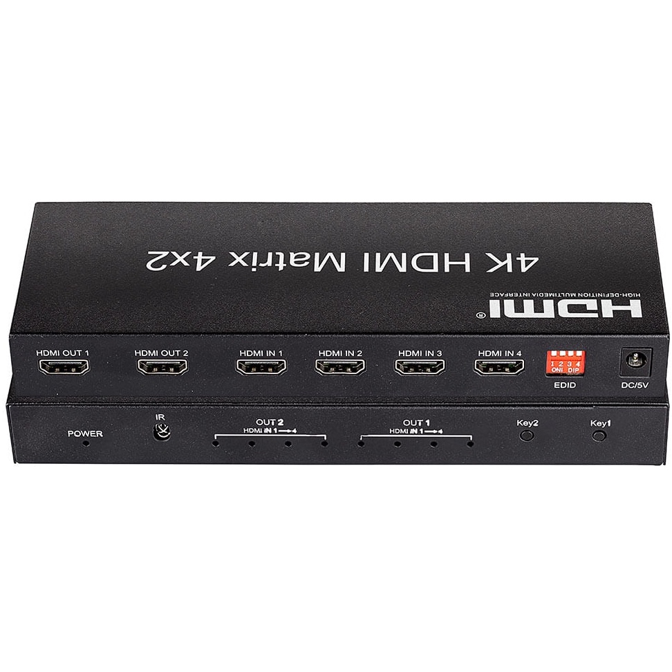 Switch Splitter Hdmi 4x2 Matrix 1080p 4k 4 Entradas 2 Saídas Hdmi