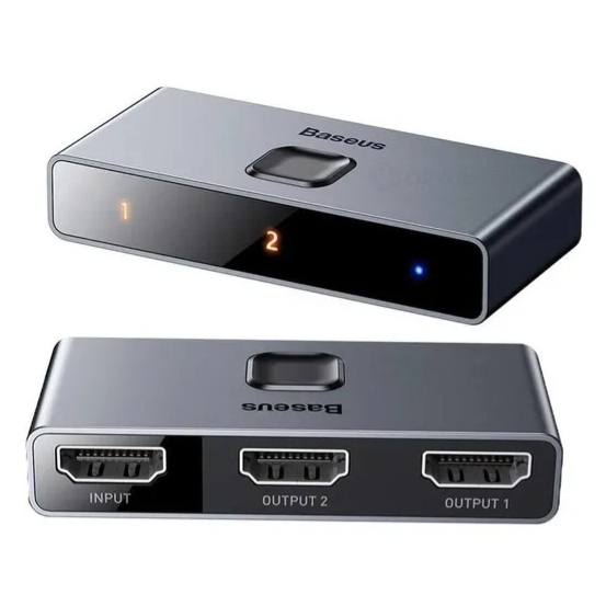 Splitter Hdmi Switch Baseus 4k 2x1 1x2 Bi-direcional Matrix -  Praticidade e Qualidade