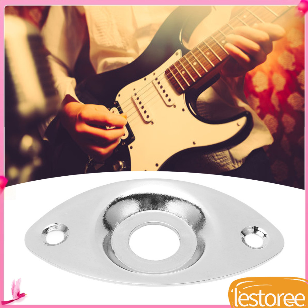 lestoree.br Soquete de guitarra elétrica Metal Bass Output Jack Plate Acessórios para instrumentos musicais