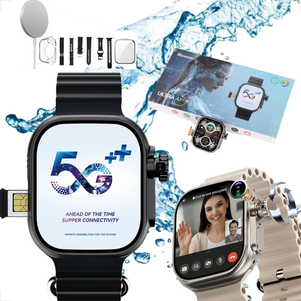 Smartwatch Ultra AI 5G com Chip e Câmera 16GB Tela Amoled 49mm