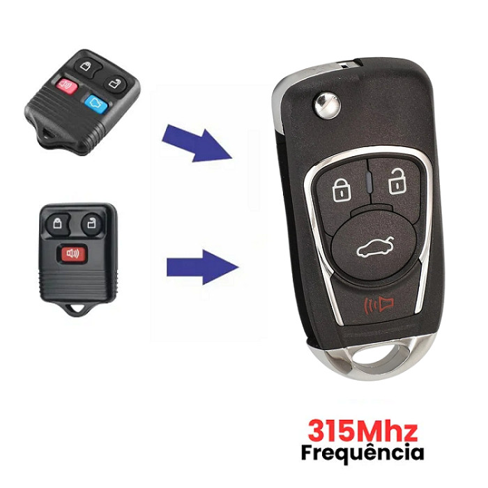 Chave Canivete Completa Adaptação Ka EcoSport Fiesta Ranger 433/315