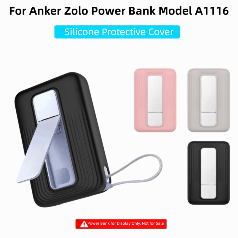 Silicone Portátil Protetor , À Prova De Poeira , Transporte Macio Para Anker Zolo Power Bank A1116
