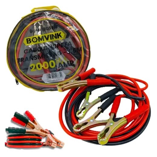 Cabo Auxiliar De Carga Chupeta De Bateria 1.200/2000amp Booster Cable- 2.5/3METRO