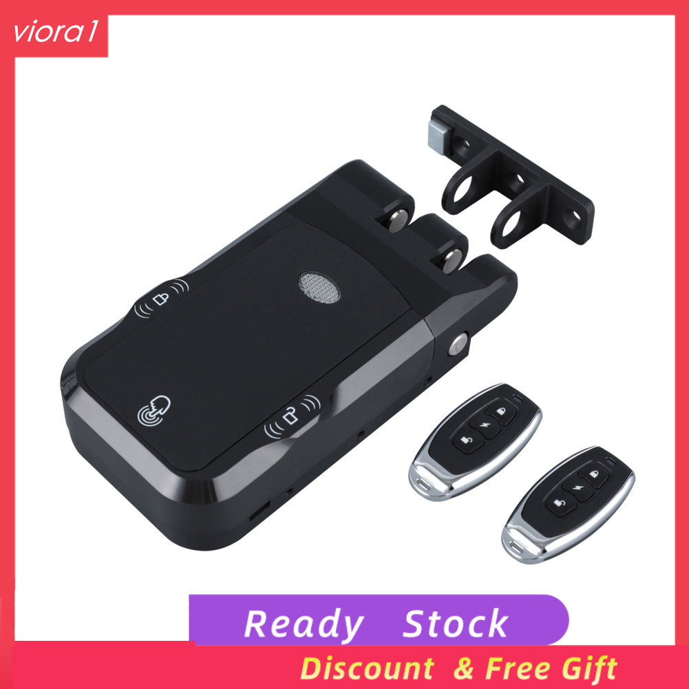 Viora1.br WAFU Smart Lock Eletrônico Keyless Porta Sem Fio Invisível Controle Remoto Touch Locked Desbloqueio