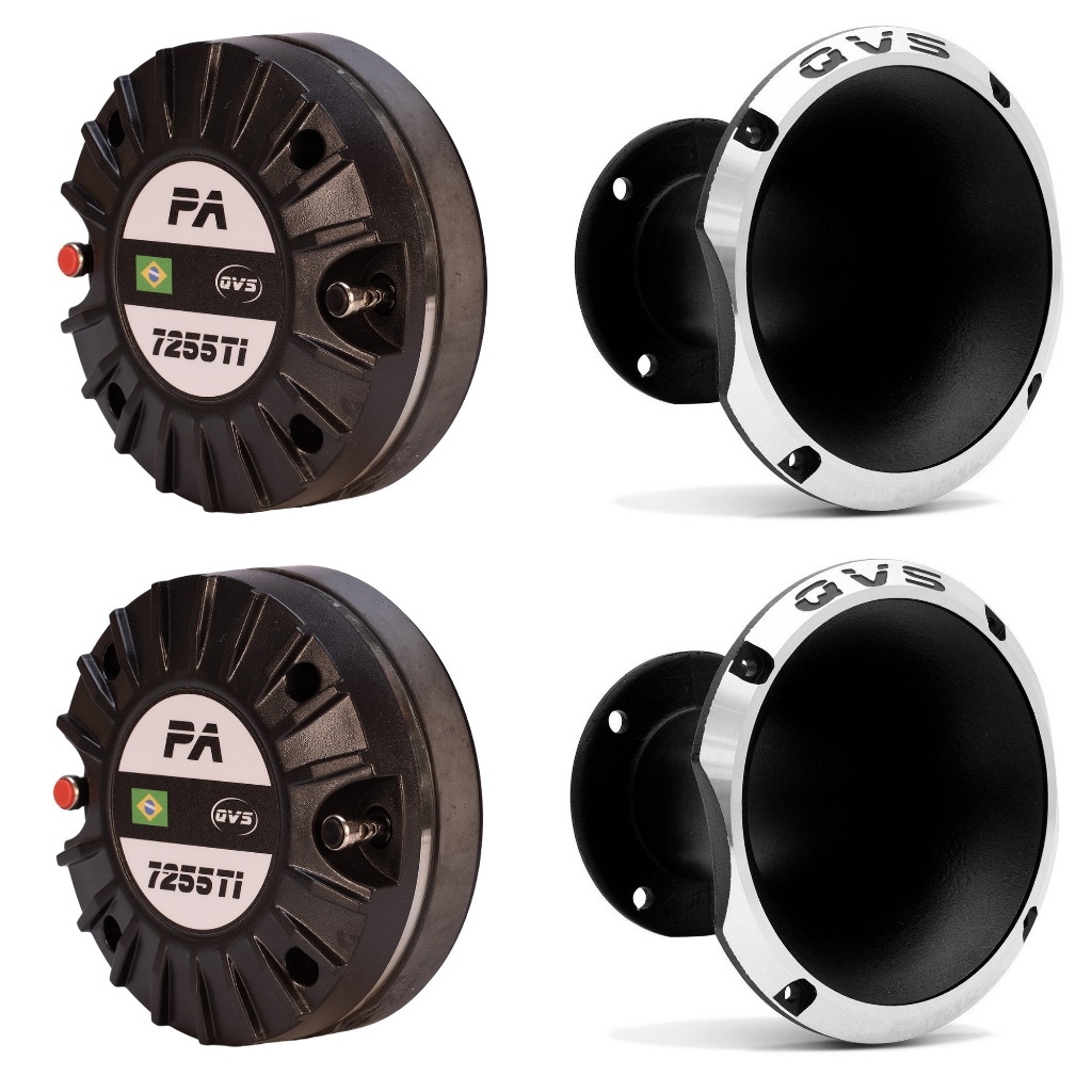 2 Driver Titânio 7255ti Trio 150W Rms + 2 Cone QVS 1450 Som Automotivo Som Profissional Line Array