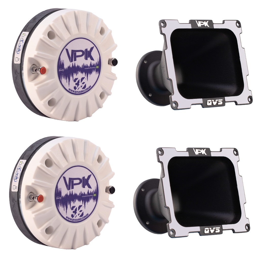 2 Driver TI QVS 35VPK 150W Rms Titanio + 2 Cone QVS 2117 Som Automotivo Som Profissional Line Array