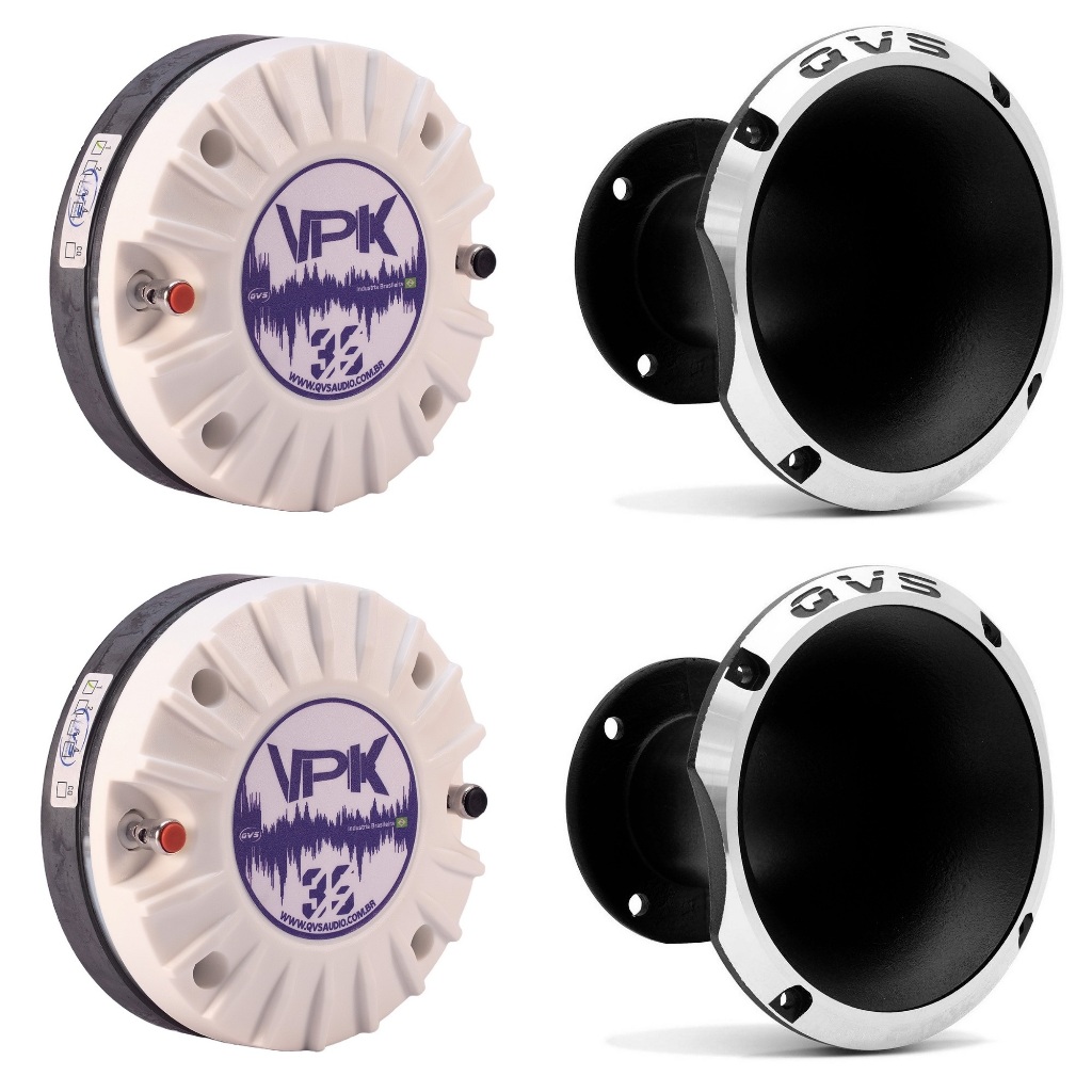 2 Driver TI QVS 35VPK 150W Rms Titanio + 2 Cone QVS 1450 Som Automotivo Som Profissional Line Array