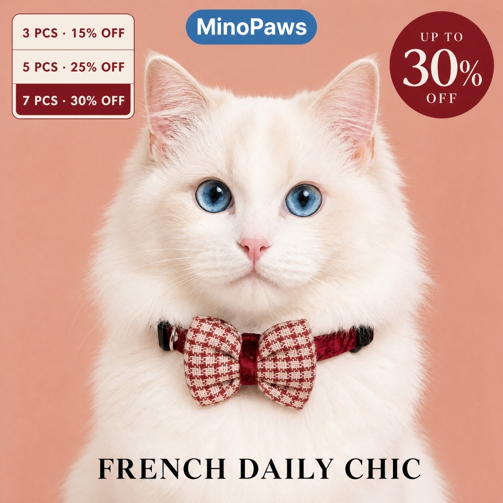 Francês Vintage Houndstooth Gato Colar Xadrez Arco Bandana Breakaway Para Gatos Cães Clássico Luxo Foto Adereços Chique