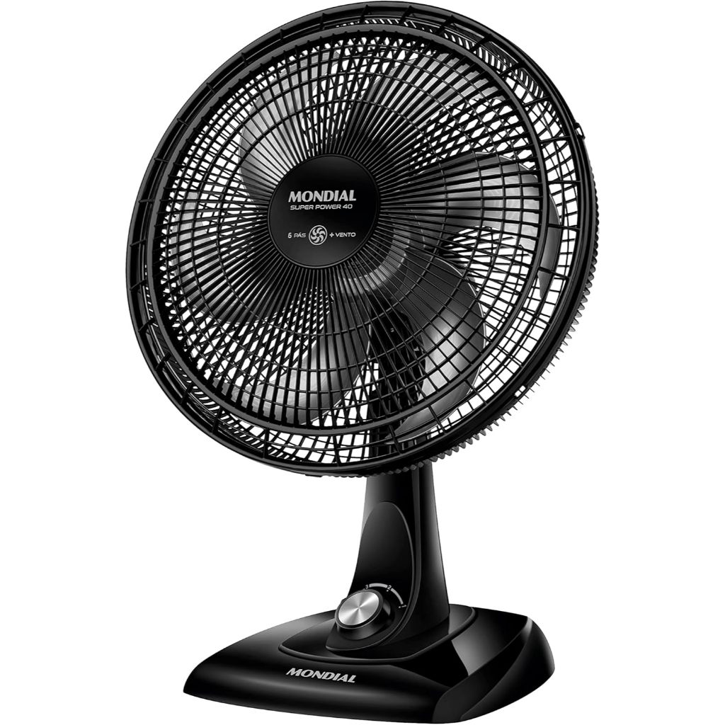 MONDIAL Ventilador de Mesa 40cm Super Power, Preto/Prata, 140W, 110V - VSP-40-B