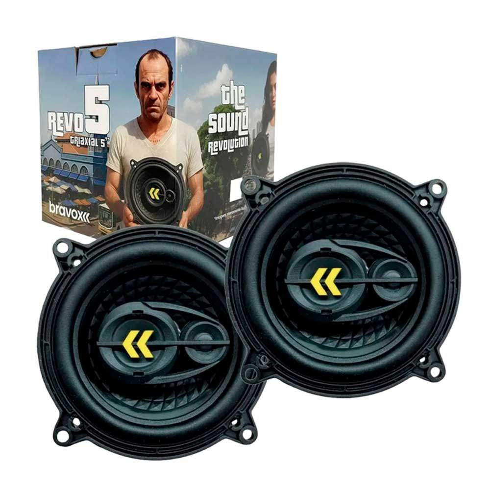 Kit Alto Falante Universal Bravox Revo 5- Triaxial 5 Polegadas 140W RMS