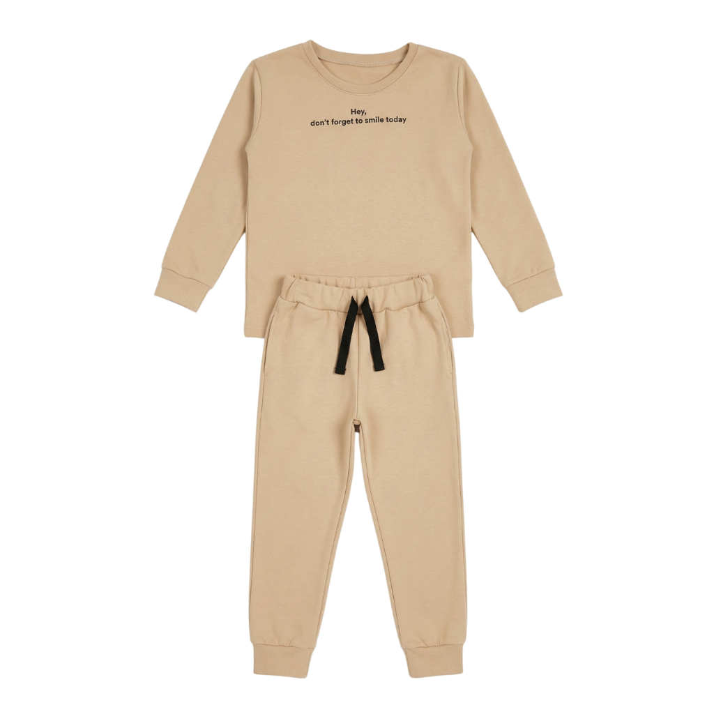 Conjunto Infantil Menino Moletom Algodão Casaco e Calça Inverno Roupa Confortável