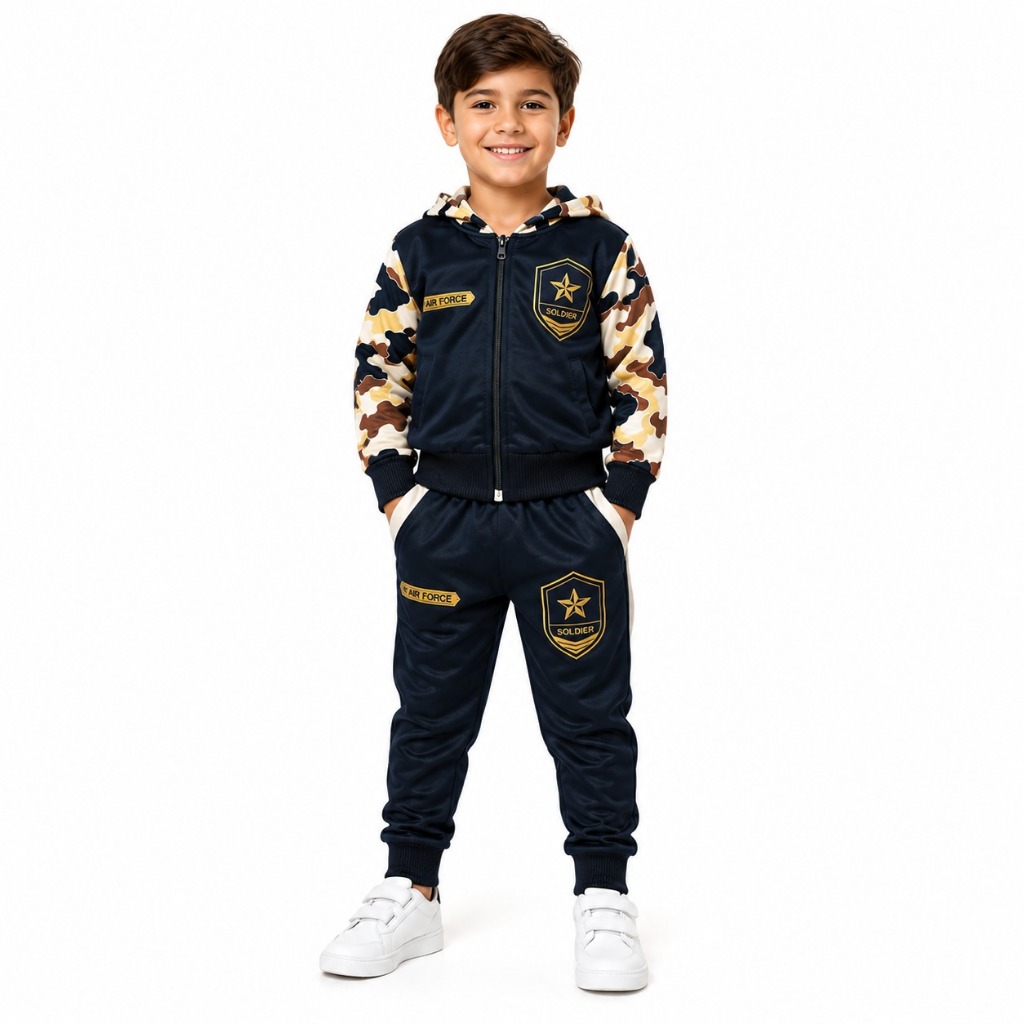 Roupa de menino estiloso calça e casaco conjunto infantil INVERNO
