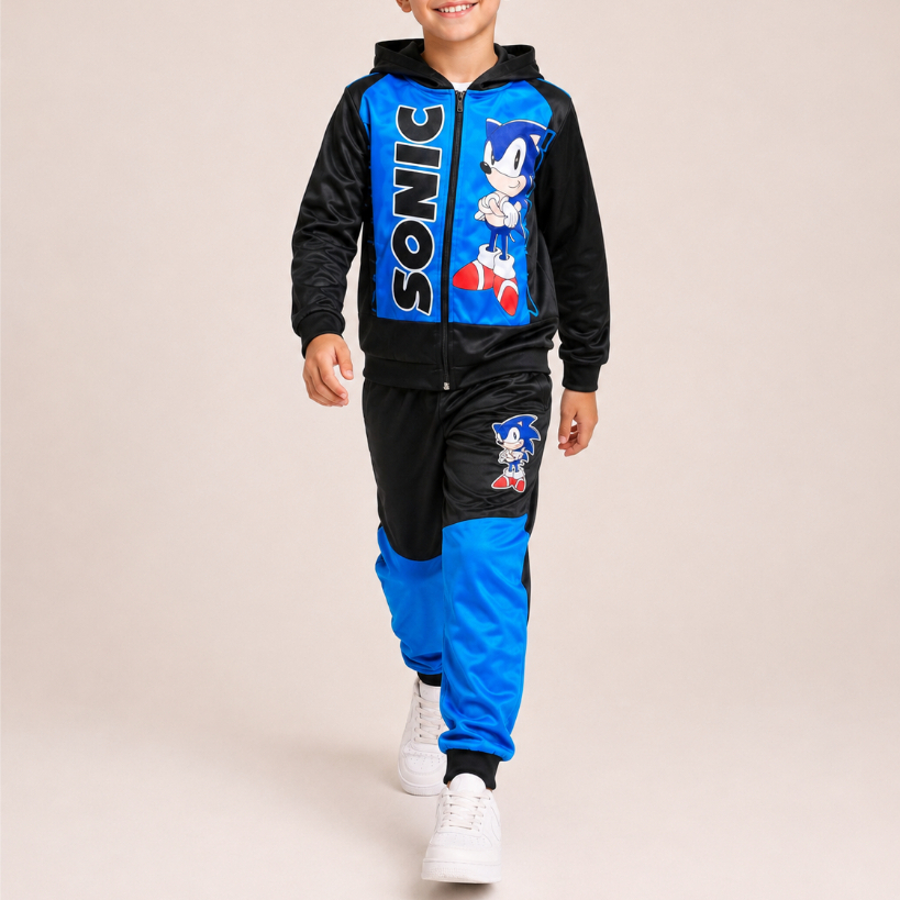 Conjunto  do sonic 2 peças Calça e Casaco Infantil Juvenil Masculino - Meia Estação
