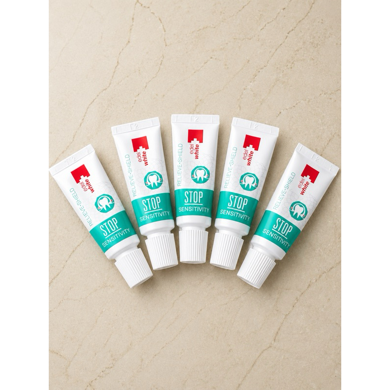 Creme Dental Edel+White Relief Shield Stop Sensitivity – Kit com 5 Unidades