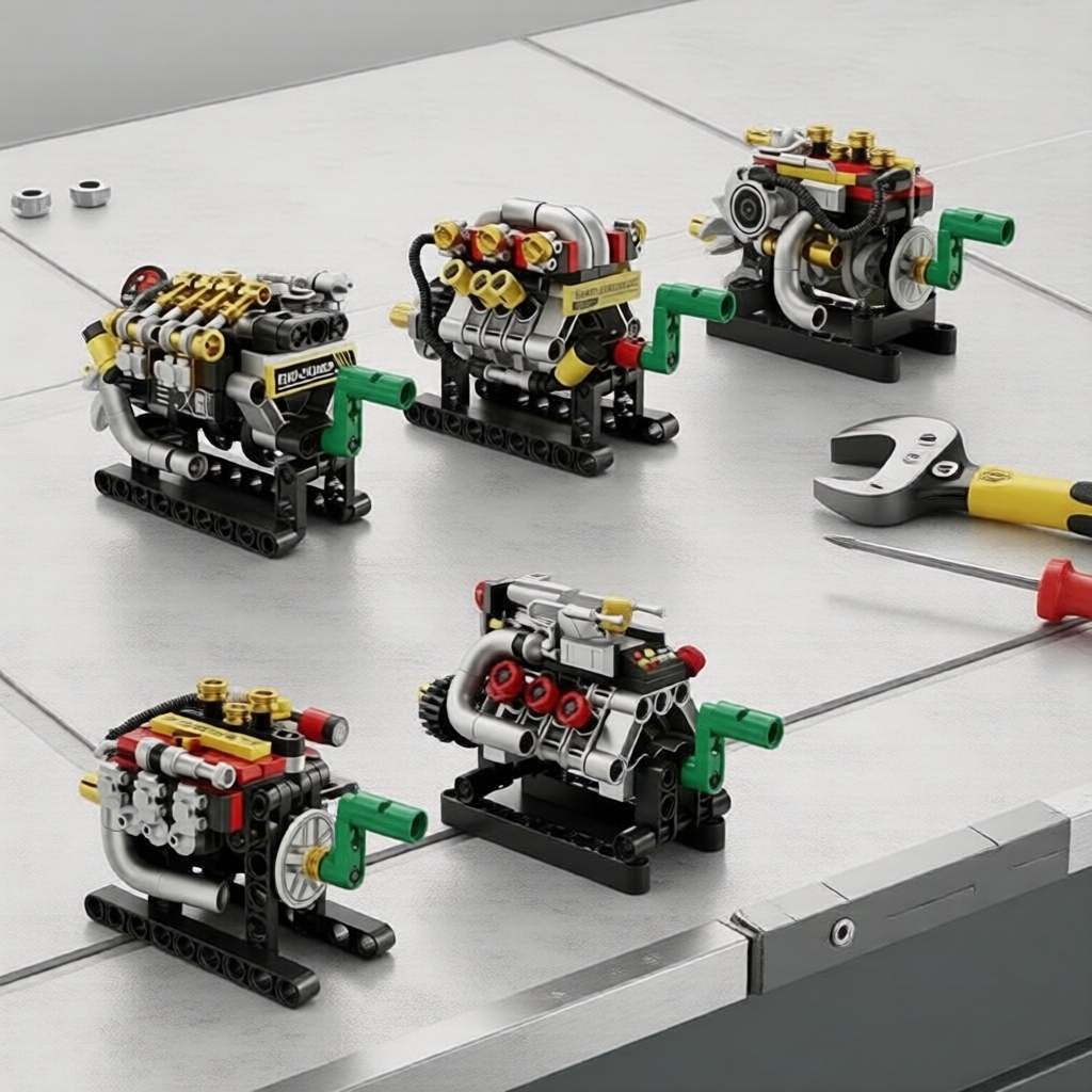Kit STEM Mini Motor Real-Gear – Blocos de Montar Educativos DIY para Crianças