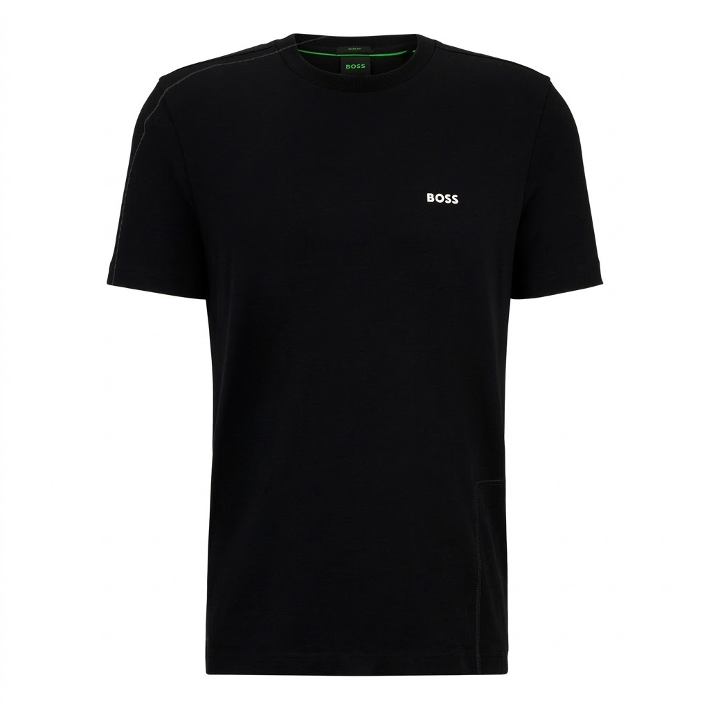 Camiseta Hugo Boss Masculina Regular Fit Stretch Tee 001 Preta