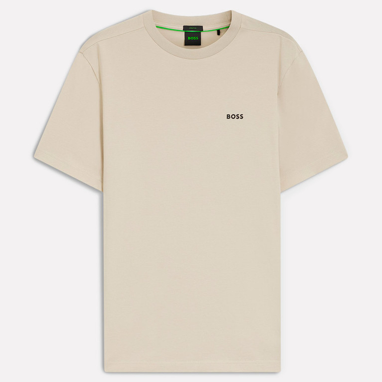 Camiseta Hugo Boss Masculina Regular Stretch Tee 275 Bege Claro