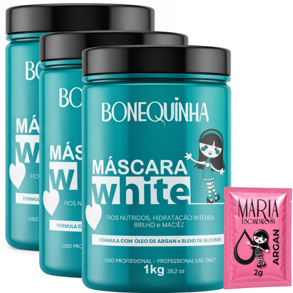 3 Btx Máscara White 1kg  Bonequinha Escandalosa