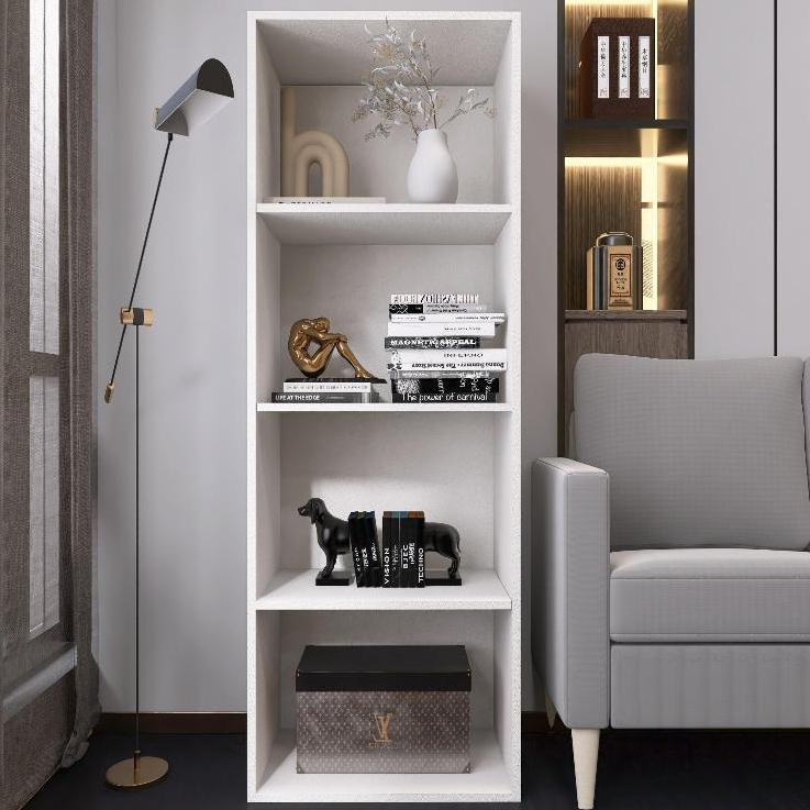 Estante Livreiro Estilo Industrial MDP Escritorio Prateleira guarda Livros Sala Cozinha Armário Decoração Ambientes Whit